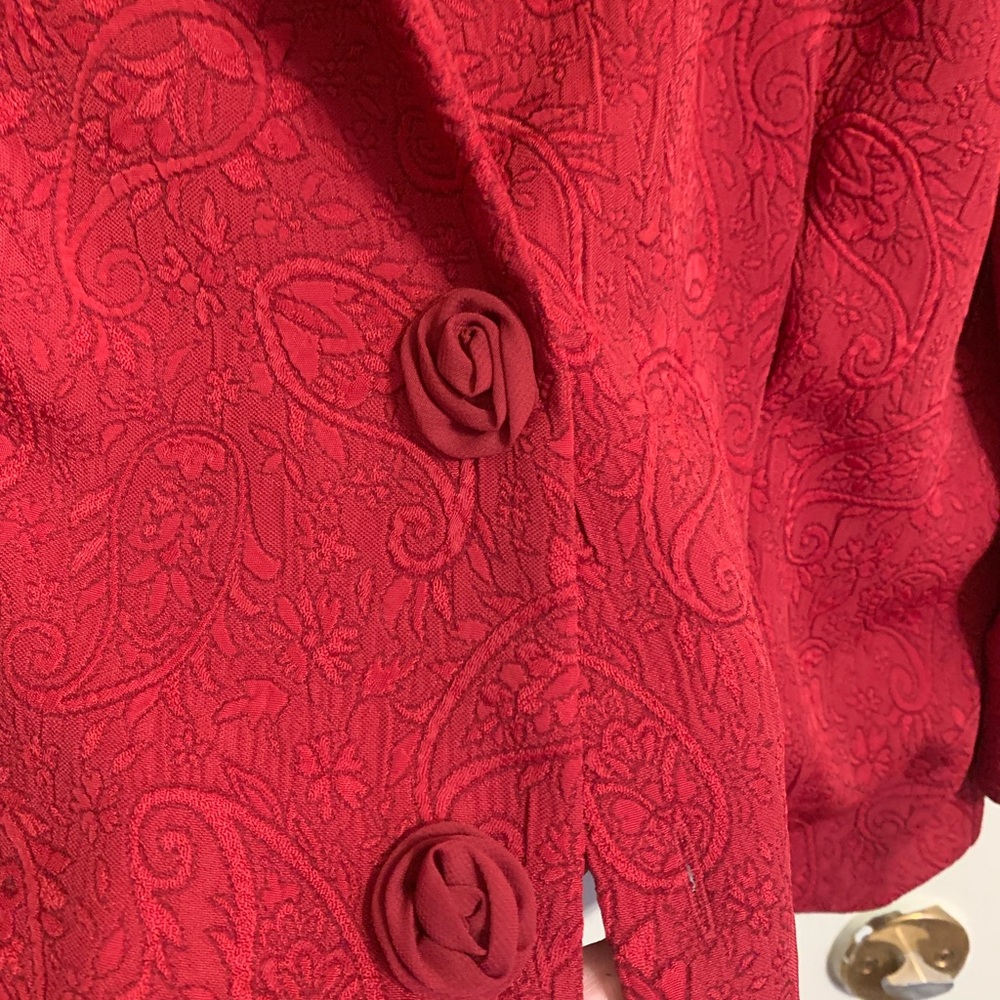 Sag Harbor Women's Textured Red Blazer - Picture 3 of 4